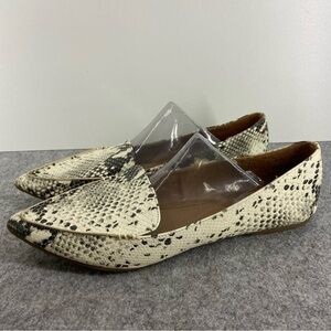 Madden Girl Leather Snakeskin Pointed Toe Slip On Loafers Women’s Size 10